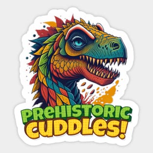Prehistoric Cuddles cute design Sticker